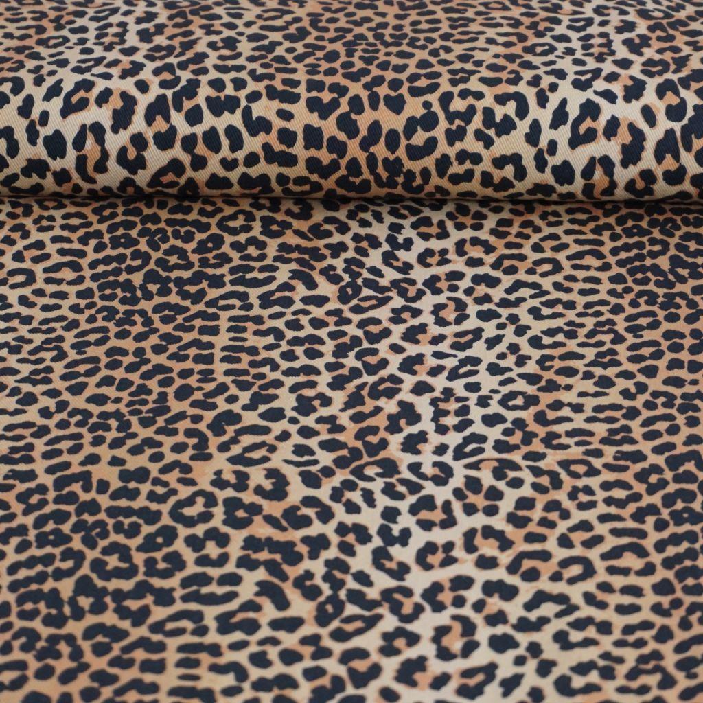 Baumwoll-Twill Leo beige schwarz